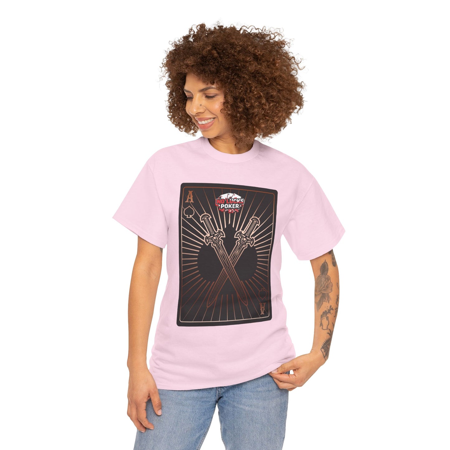 No Lucks Given – Ace of Spades & Crossed Swords Poker T-Shirt (Copper Edition)