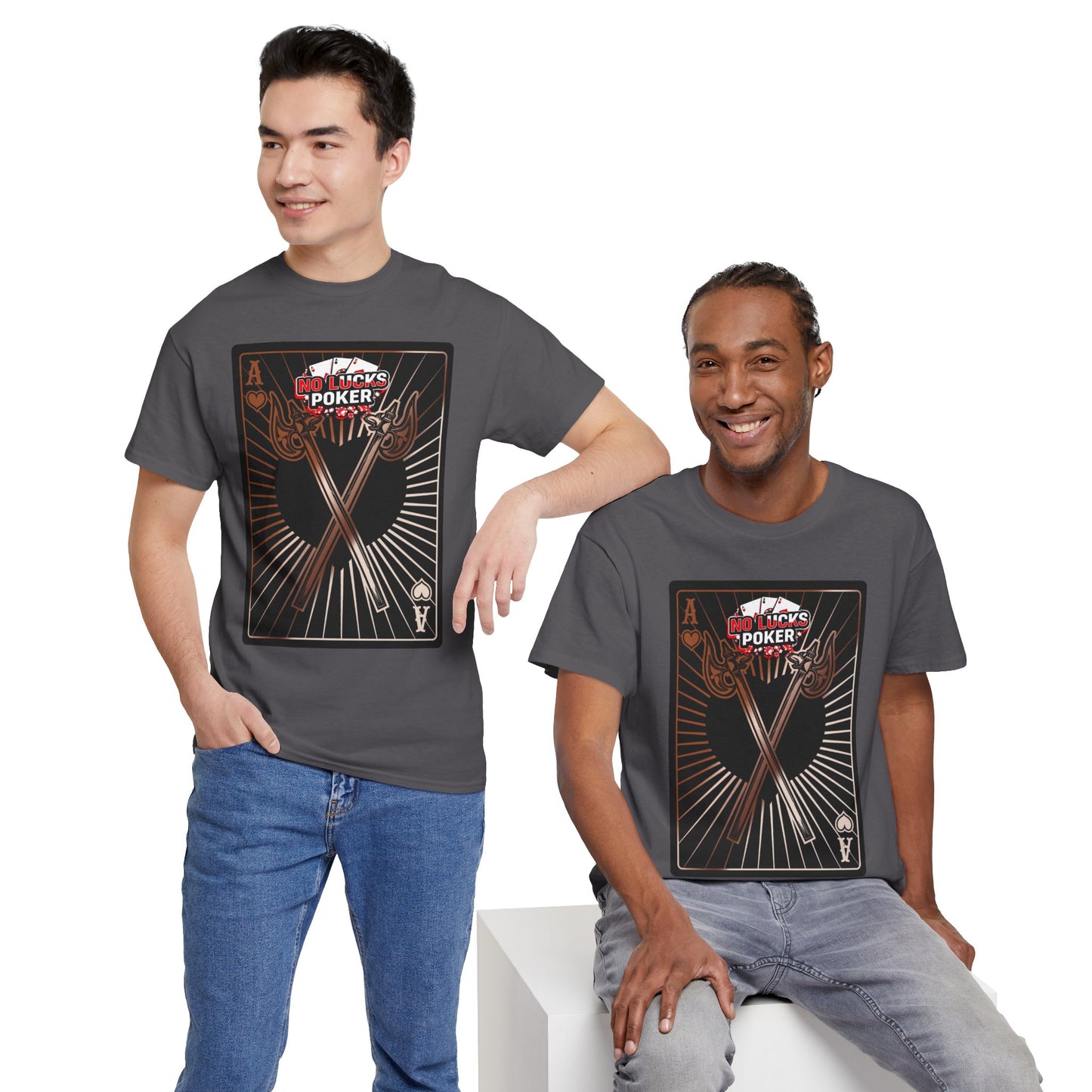 No Lucks Given: Ace of Hearts & Axes – Poker T-Shirt
