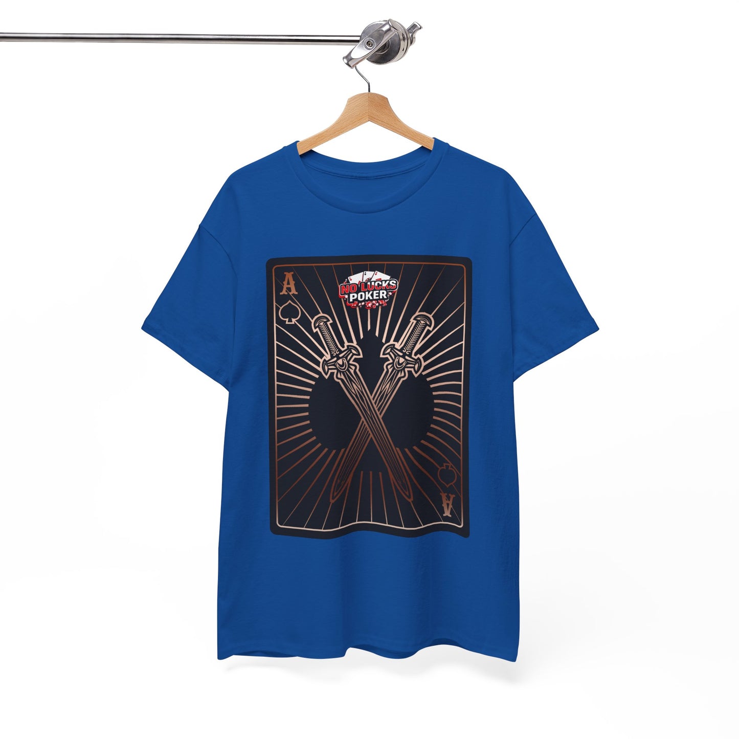 No Lucks Given – Ace of Spades & Crossed Swords Poker T-Shirt (Copper Edition)