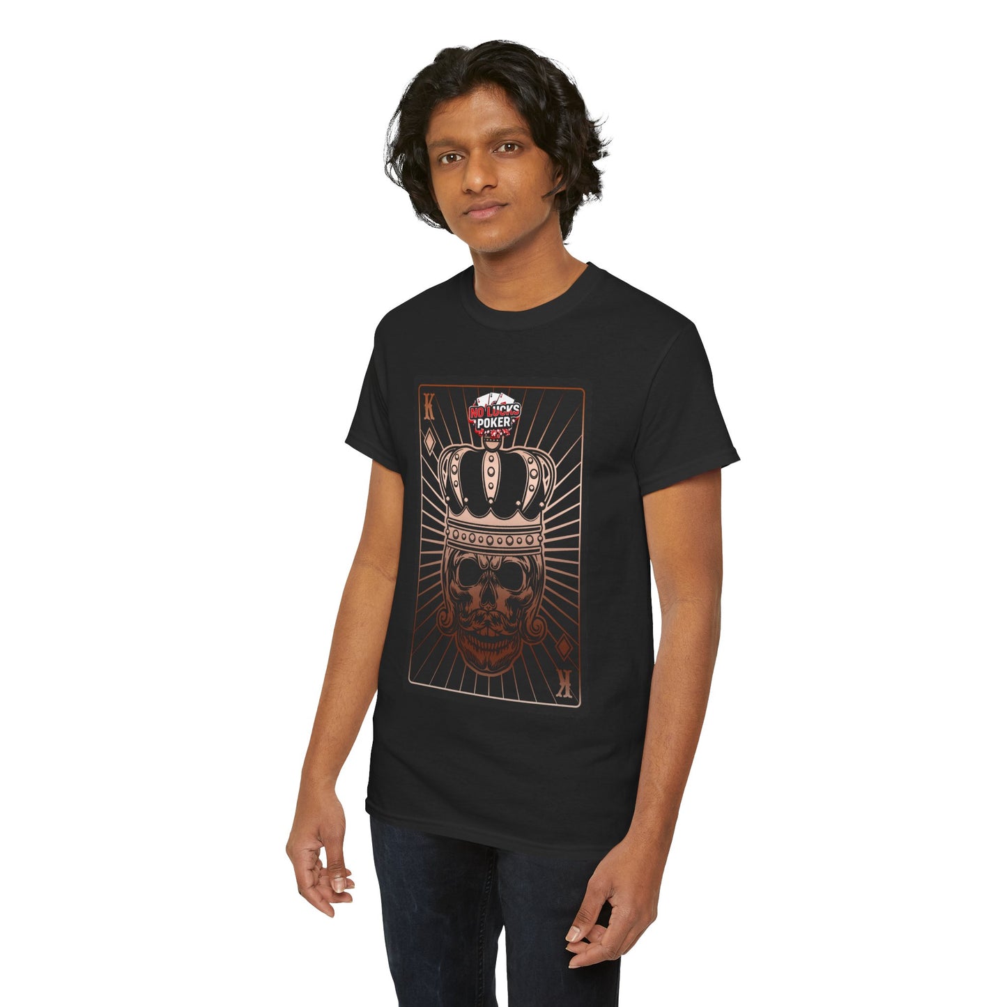 No Lucks Given Royal Skull King of Diamonds Copper Poker T-Shirt Must have Good Luck All-in