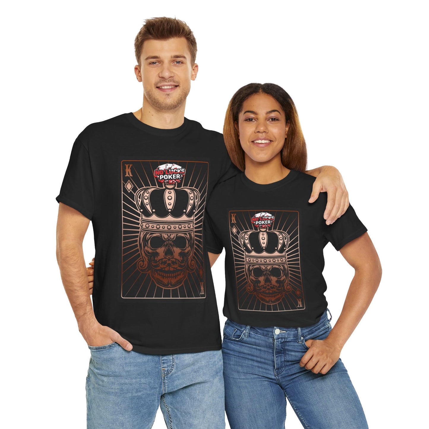 No Lucks Given Royal Skull King of Diamonds Copper Poker T-Shirt Must have Good Luck All-in