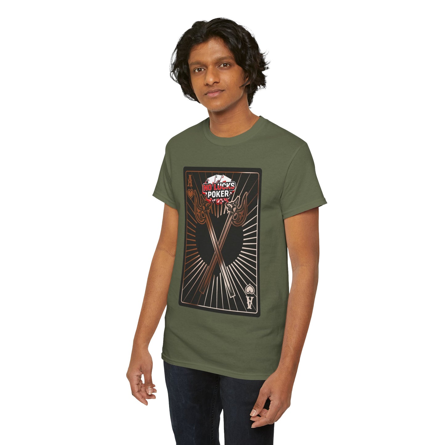 No Lucks Given: Ace of Hearts & Axes – Poker T-Shirt