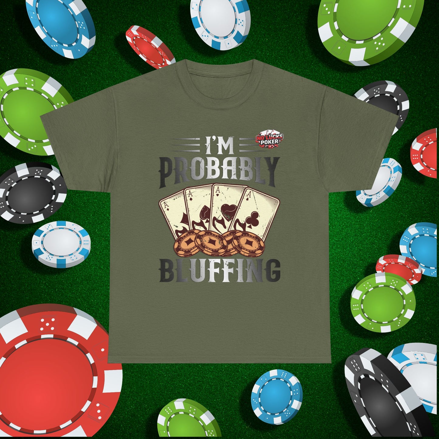 I'm Probably Bluffing Unisex Heavy Cotton Tee