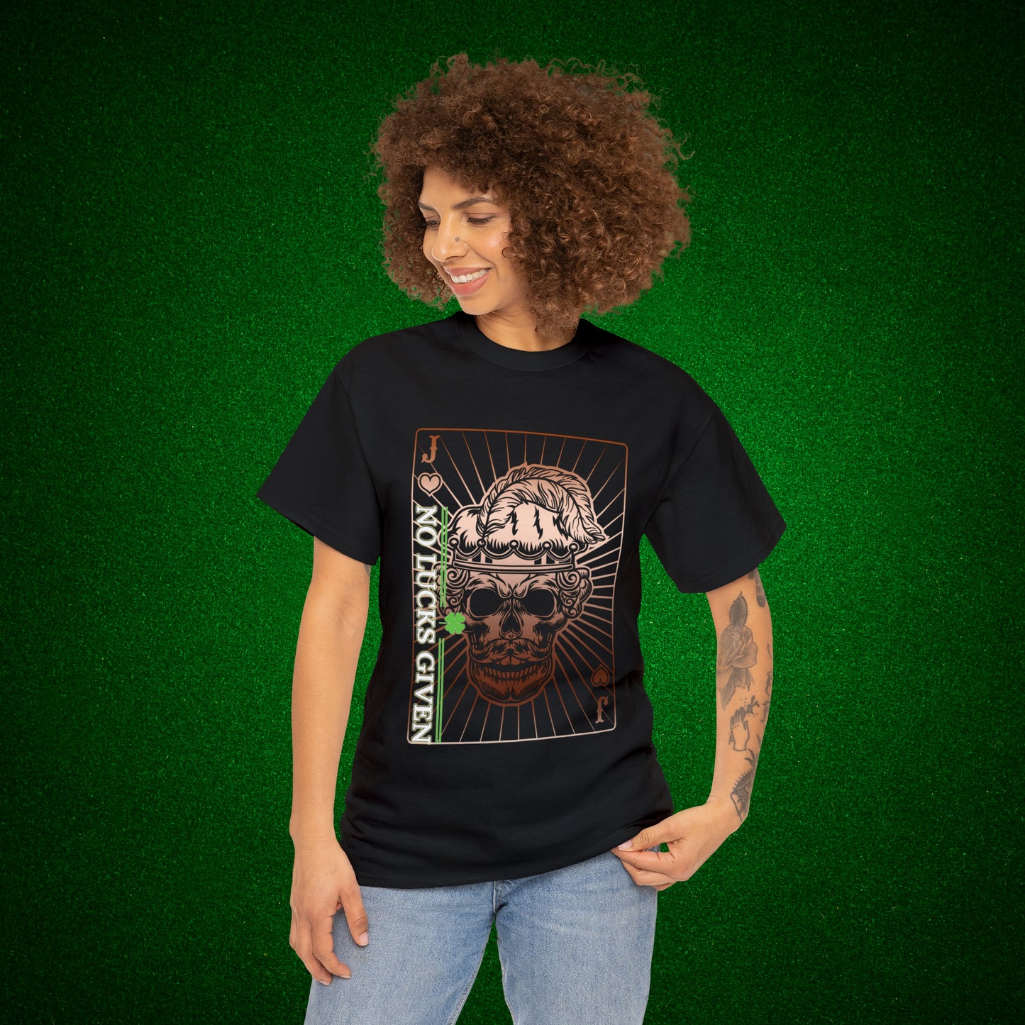 No Lucks Given Angry Jack of Hearts Copper Poker T-Shirt Must have Good Luck All-in