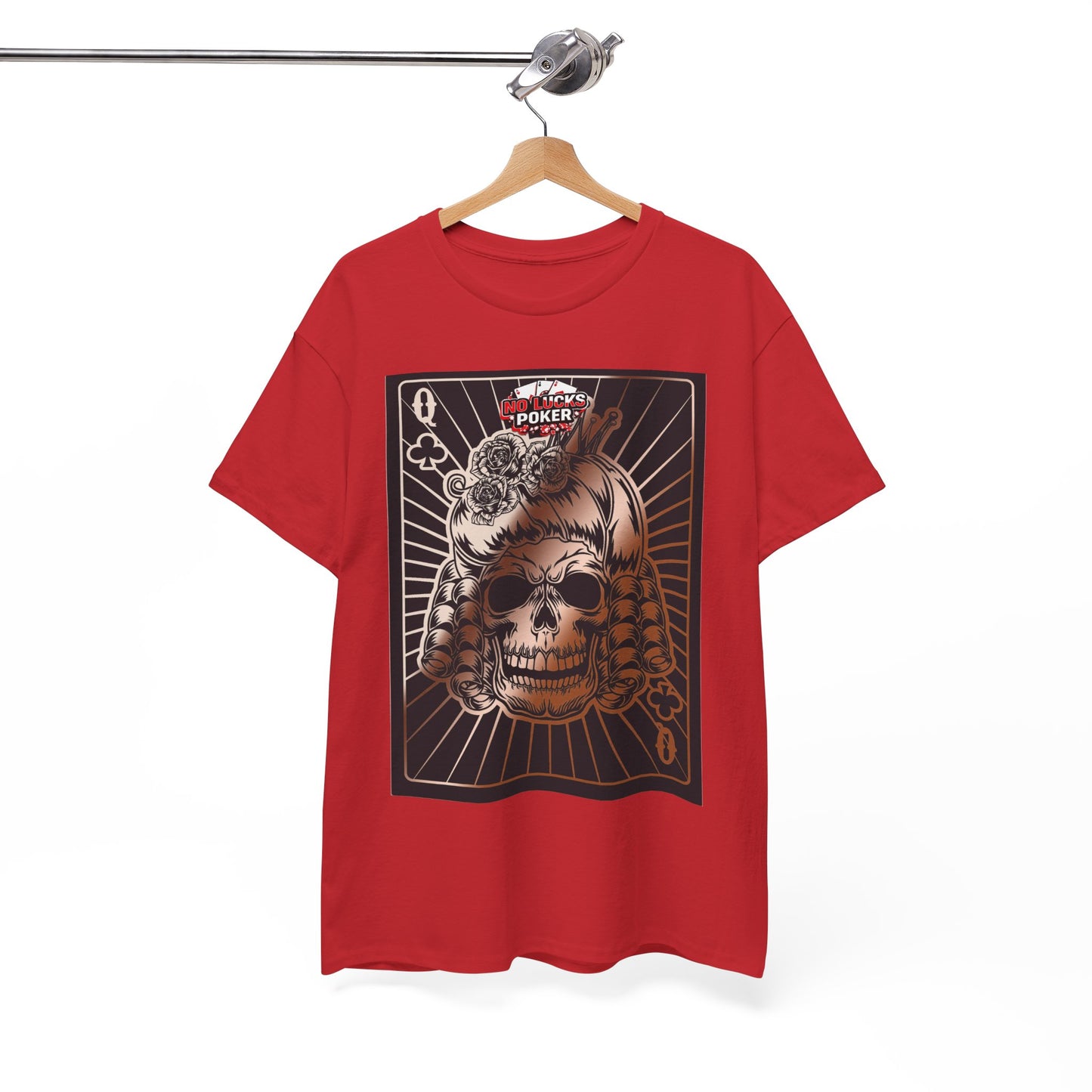 No Lucks Given Angry Queen of Clubs Copper Poker T-Shirt Must have Good Luck All-in