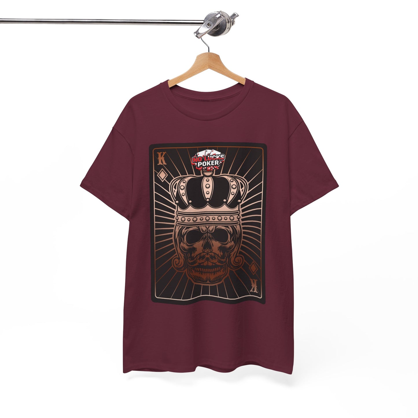 No Lucks Given Royal Skull King of Diamonds Copper Poker T-Shirt Must have Good Luck All-in