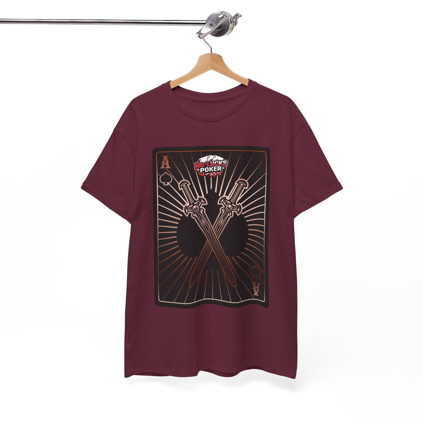 No Lucks Given – Ace of Spades & Crossed Swords Poker T-Shirt (Copper Edition)