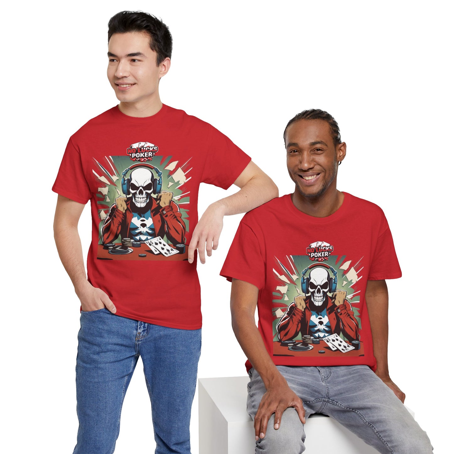 No Lucks Given – Poker Skull w/ Headphones Tee (Hero/Villain Edition)