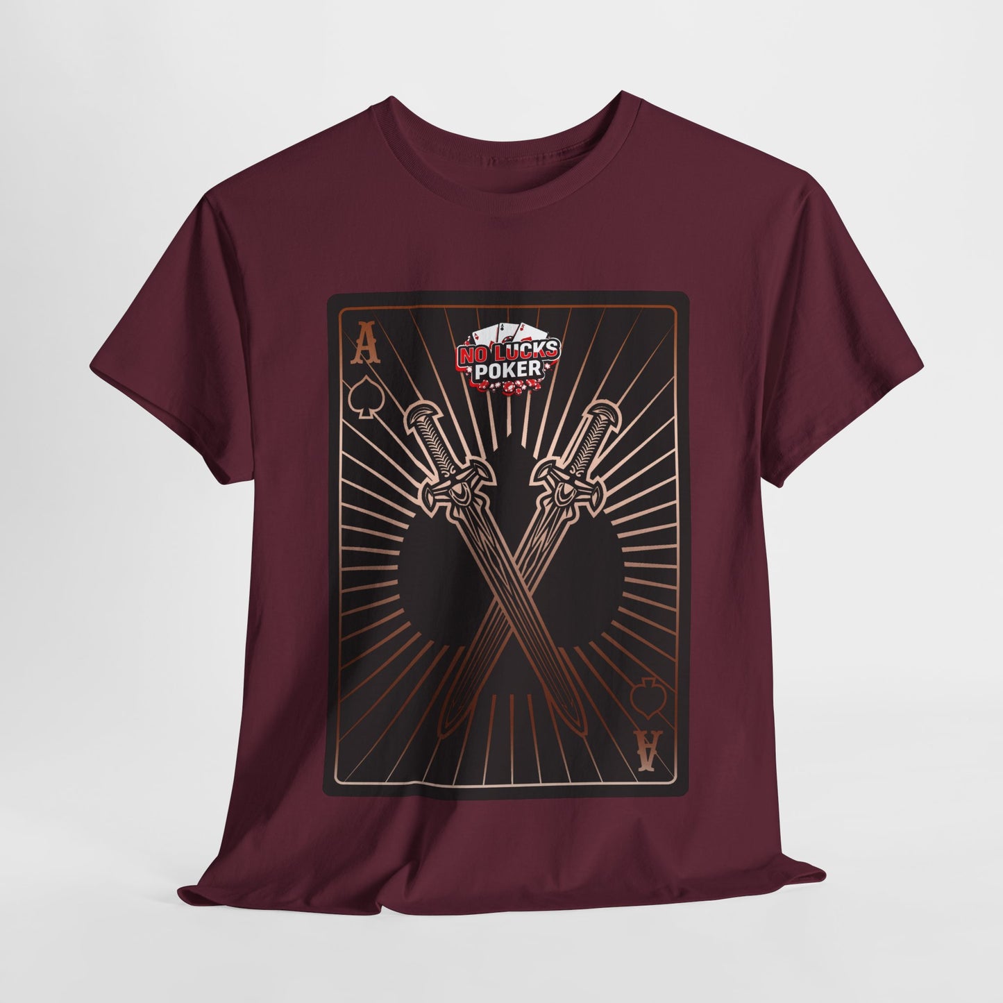 No Lucks Given – Ace of Spades & Crossed Swords Poker T-Shirt (Copper Edition)