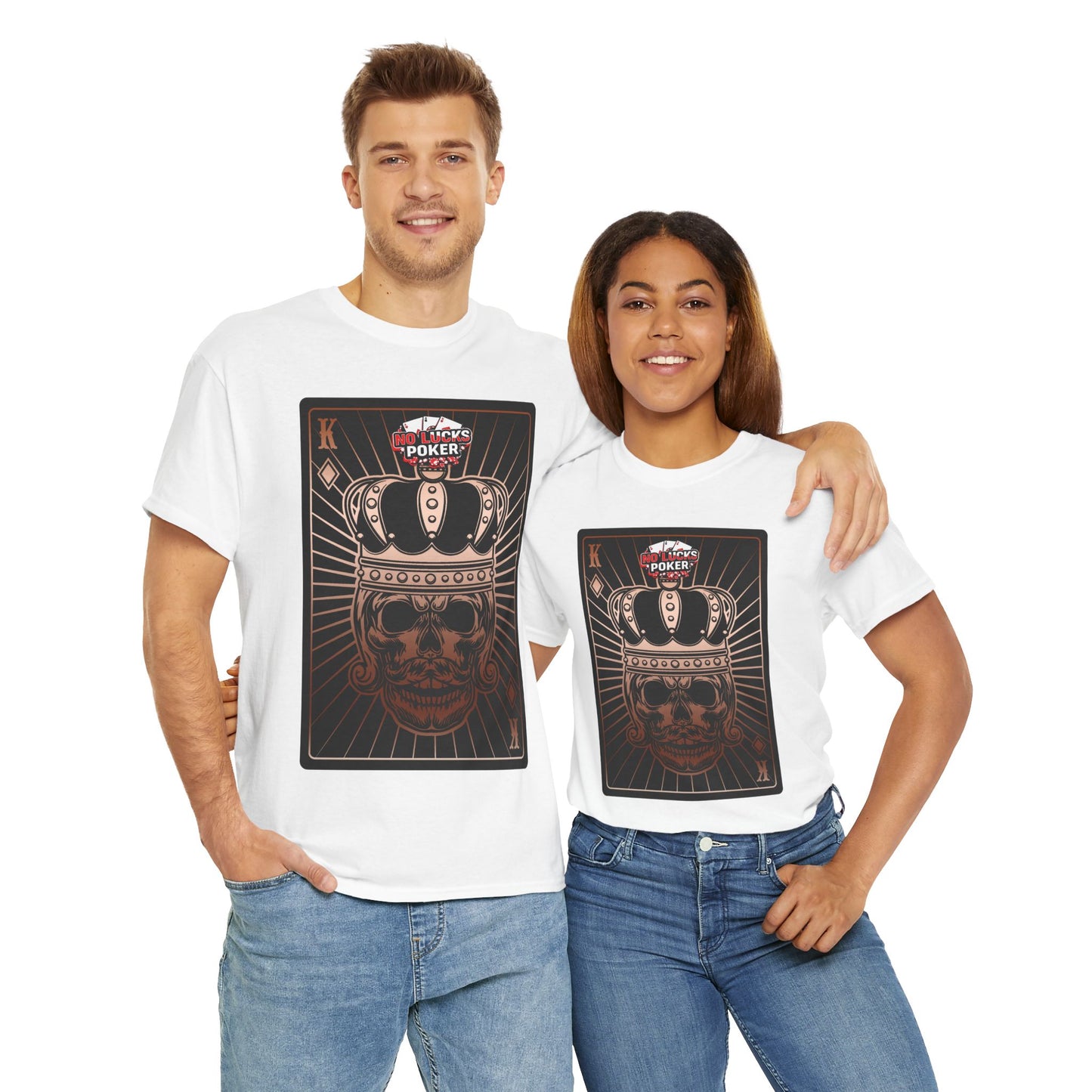No Lucks Given Royal Skull King of Diamonds Copper Poker T-Shirt Must have Good Luck All-in