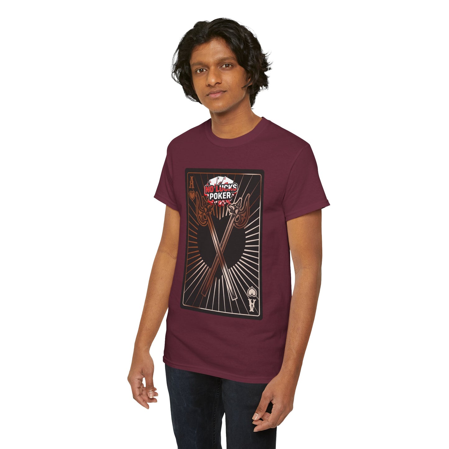 No Lucks Given: Ace of Hearts & Axes – Poker T-Shirt