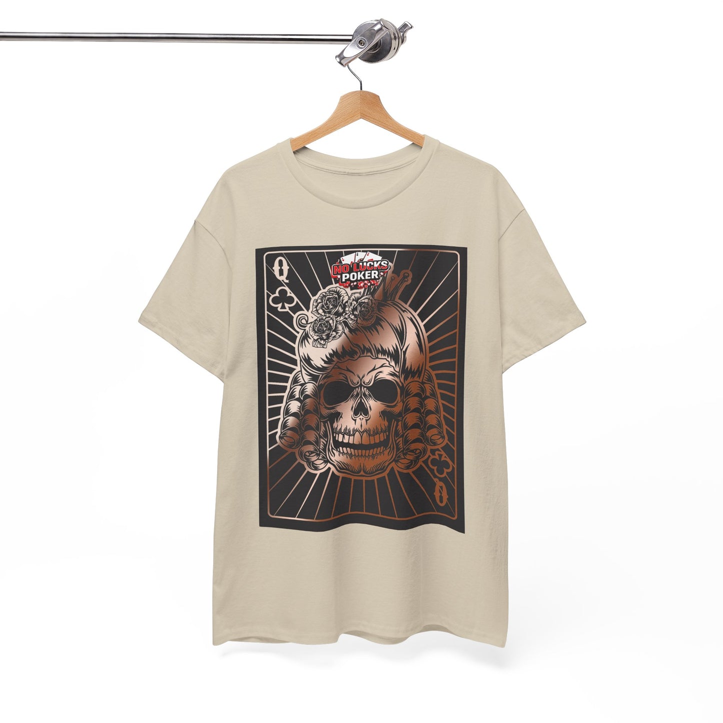 No Lucks Given Angry Queen of Clubs Copper Poker T-Shirt Must have Good Luck All-in