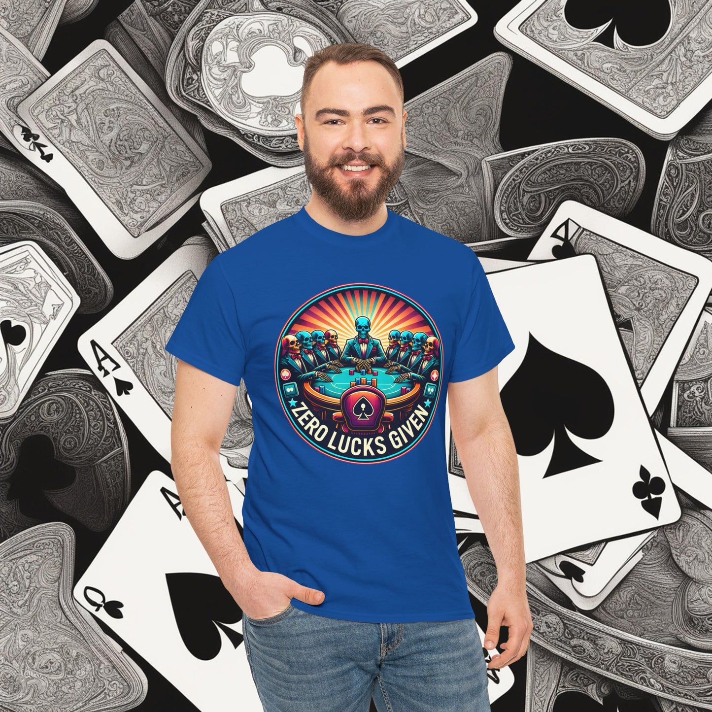 Zero Lucks Given unisex heavy cotton tee Poker Apparel