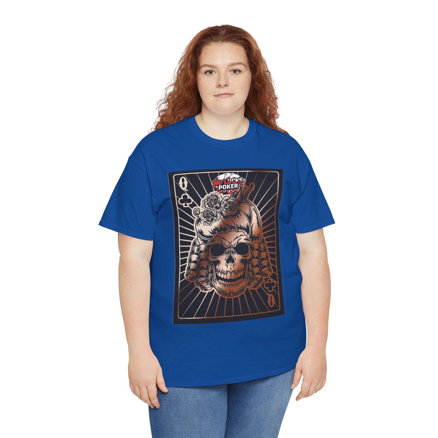 No Lucks Given Angry Queen of Clubs Copper Poker T-Shirt Must have Good Luck All-in