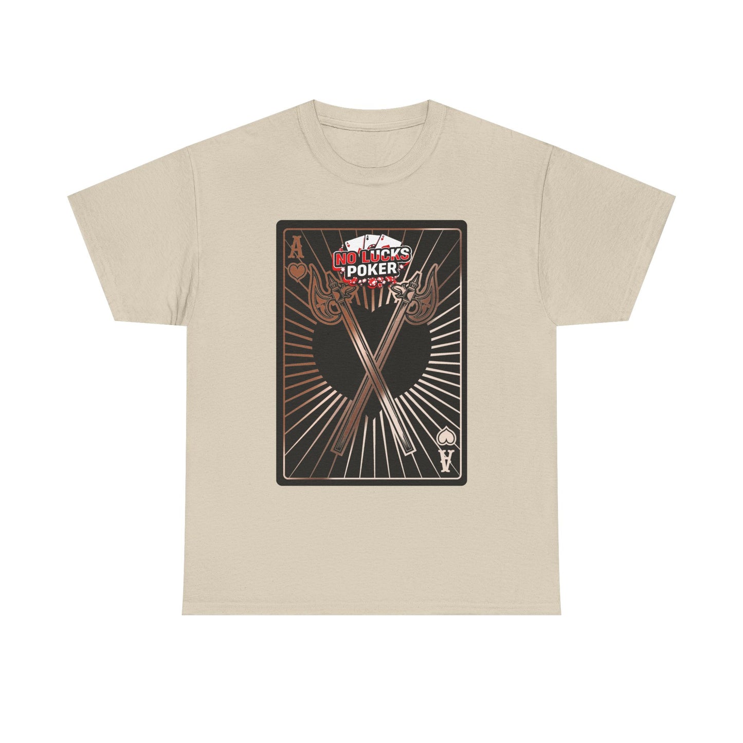 No Lucks Given: Ace of Hearts & Axes – Poker T-Shirt