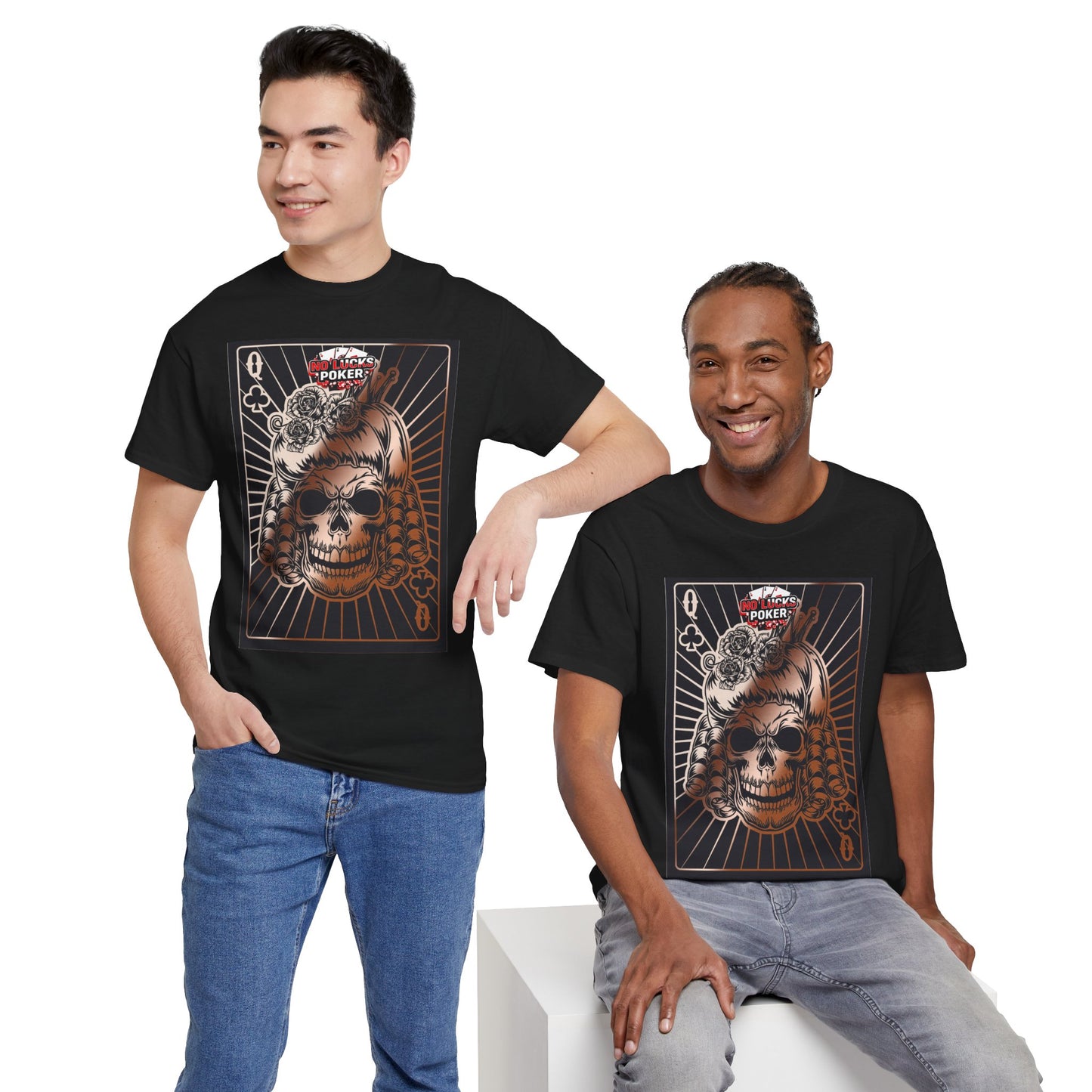 No Lucks Given Angry Queen of Clubs Copper Poker T-Shirt Must have Good Luck All-in