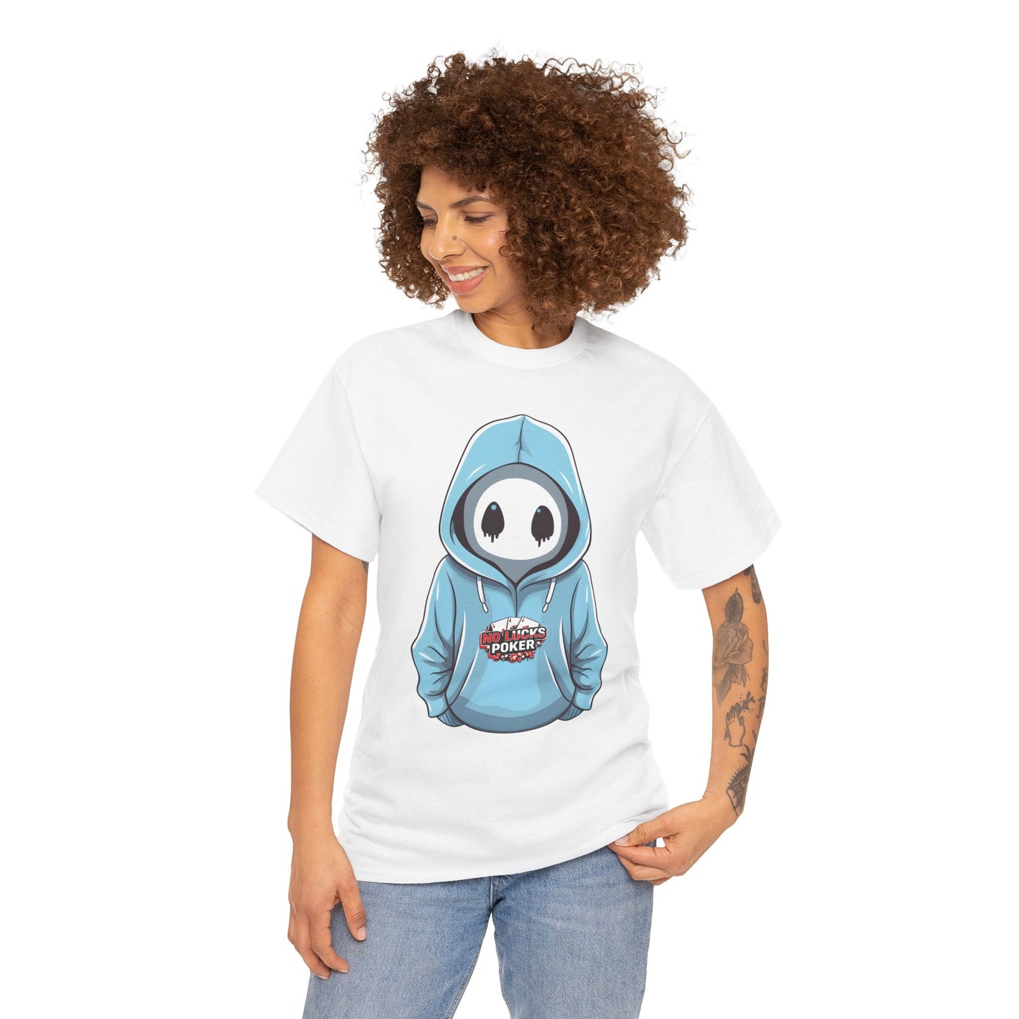 No Lucks Given – Mysterious Hoodie Player Poker Tee