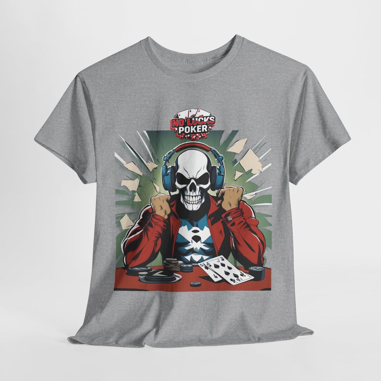 No Lucks Given – Poker Skull w/ Headphones Tee (Hero/Villain Edition)
