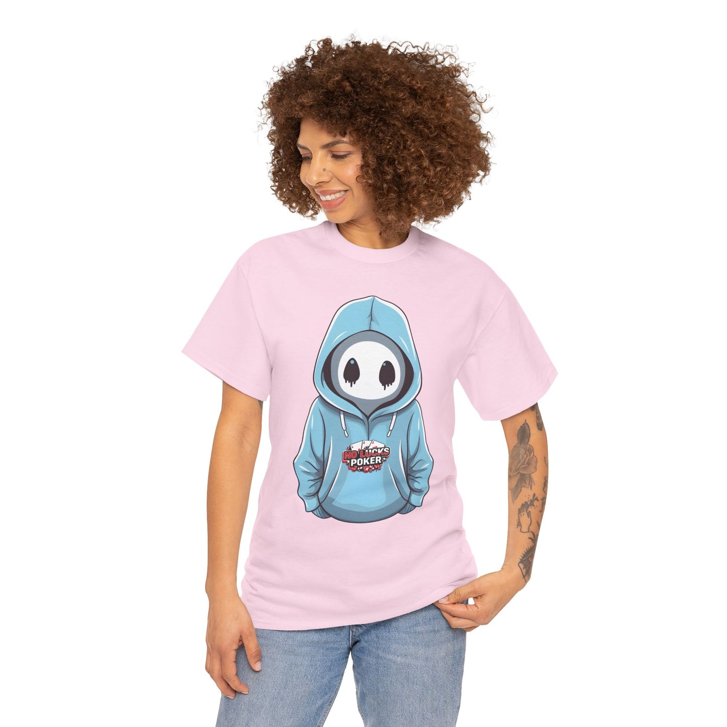 No Lucks Given – Mysterious Hoodie Player Poker Tee