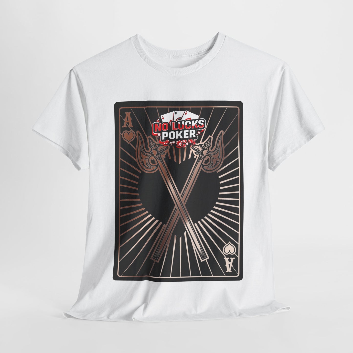 No Lucks Given: Ace of Hearts & Axes – Poker T-Shirt