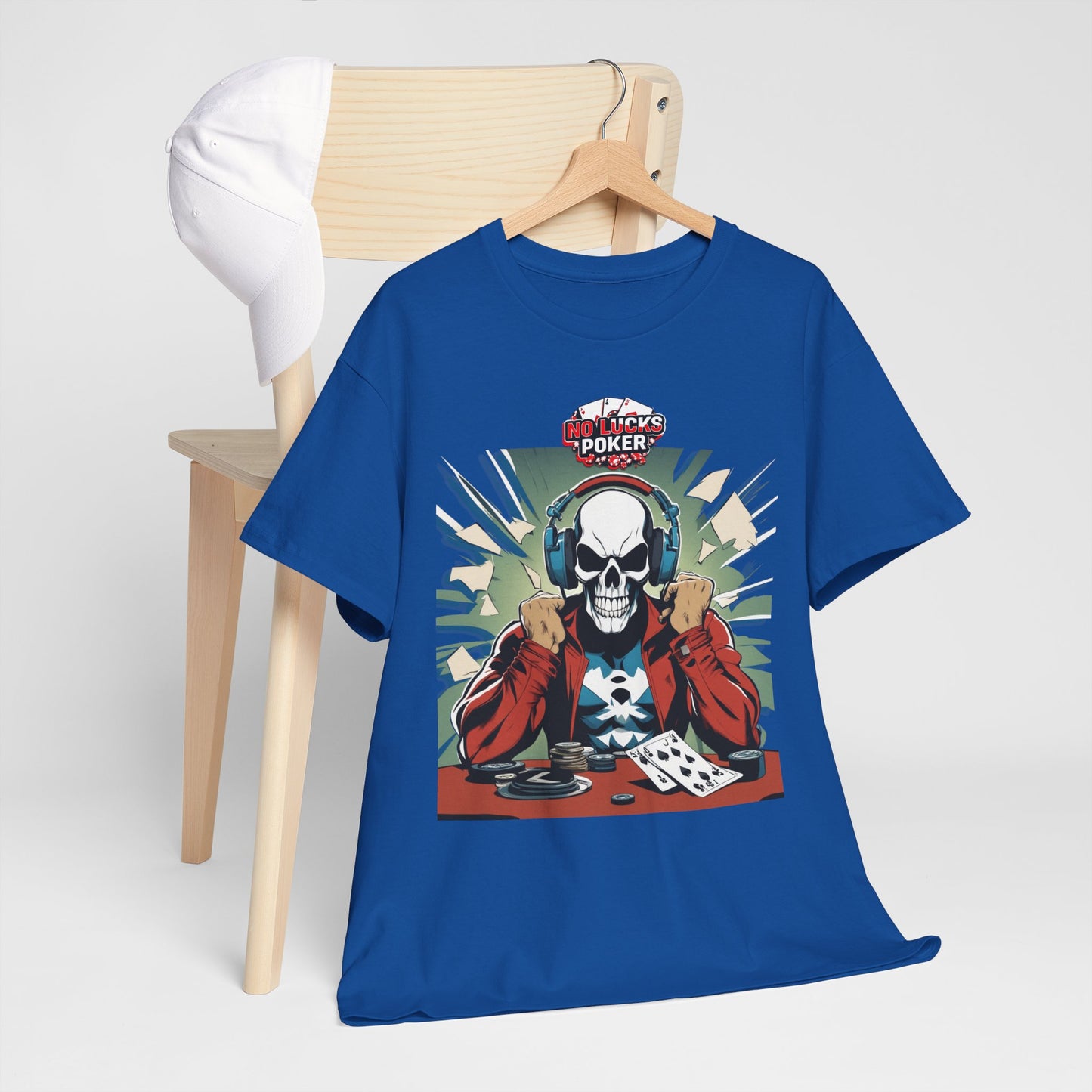 No Lucks Given – Poker Skull w/ Headphones Tee (Hero/Villain Edition)