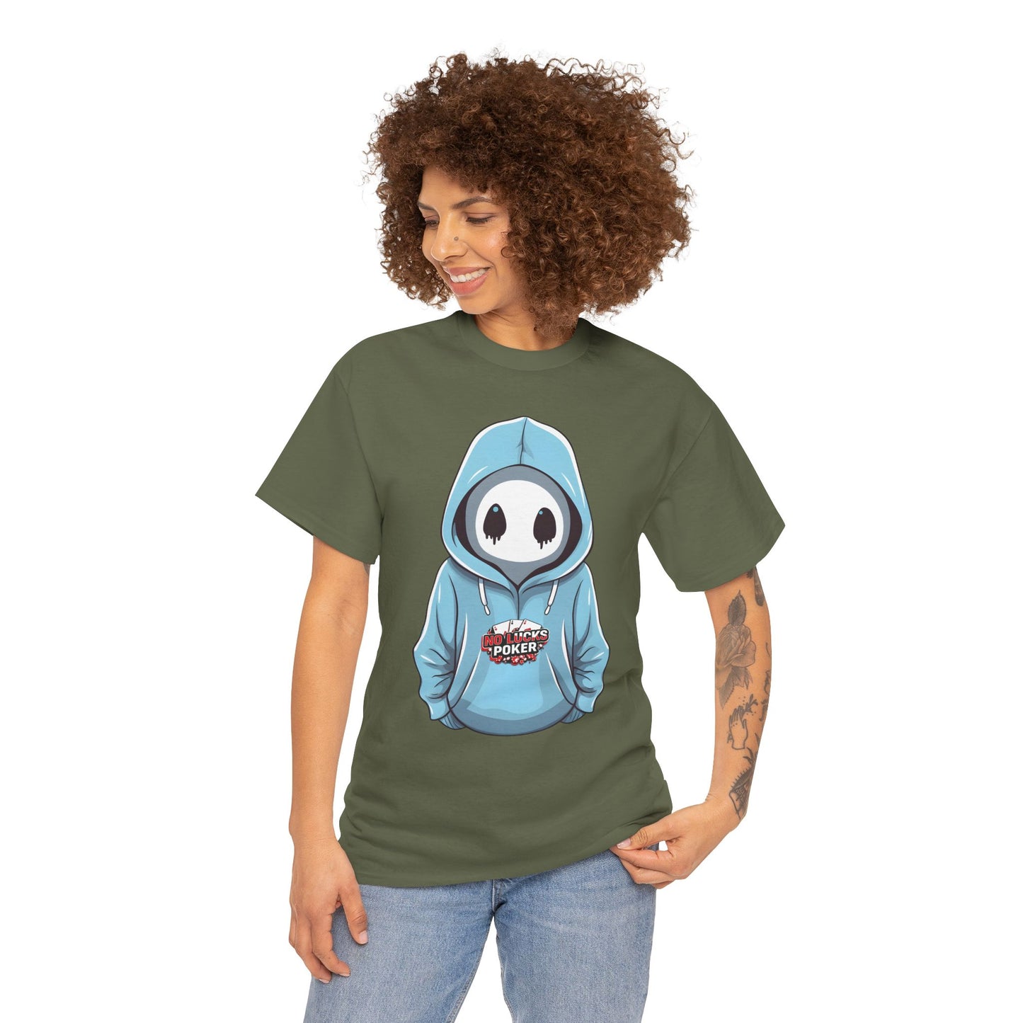 No Lucks Given – Mysterious Hoodie Player Poker Tee