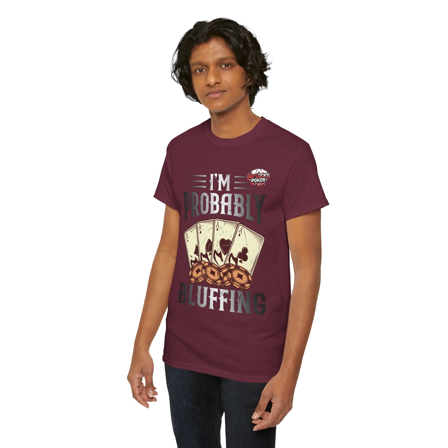 I'm Probably Bluffing Unisex Heavy Cotton Tee