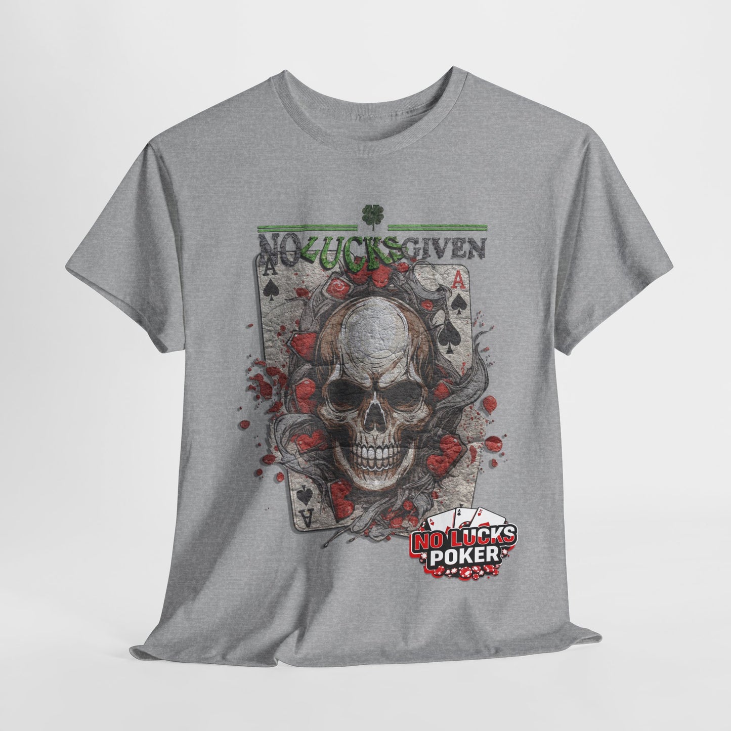 No Lucks Given Skull Breaking thru Ace of Spades T-Shirt Must have Good Luck All-in