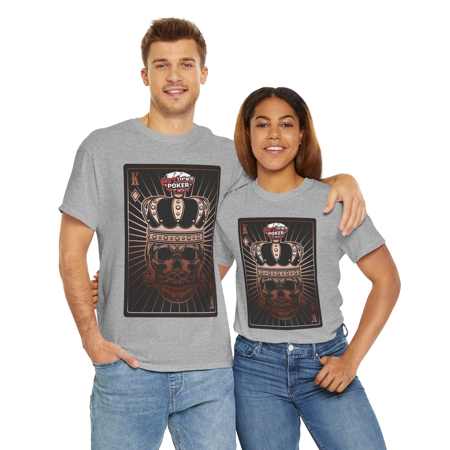No Lucks Given Royal Skull King of Diamonds Copper Poker T-Shirt Must have Good Luck All-in