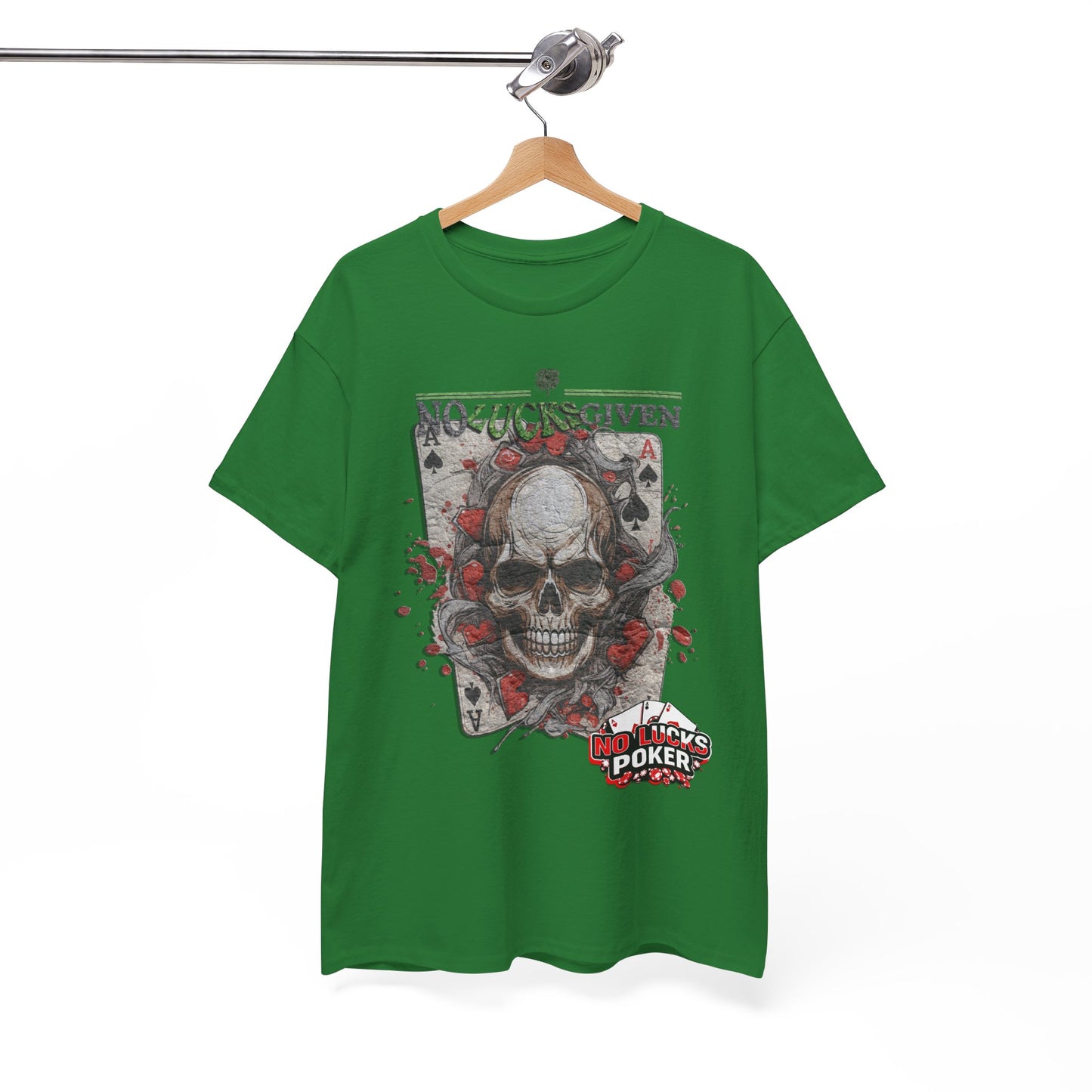 No Lucks Given Skull Breaking thru Ace of Spades T-Shirt Must have Good Luck All-in