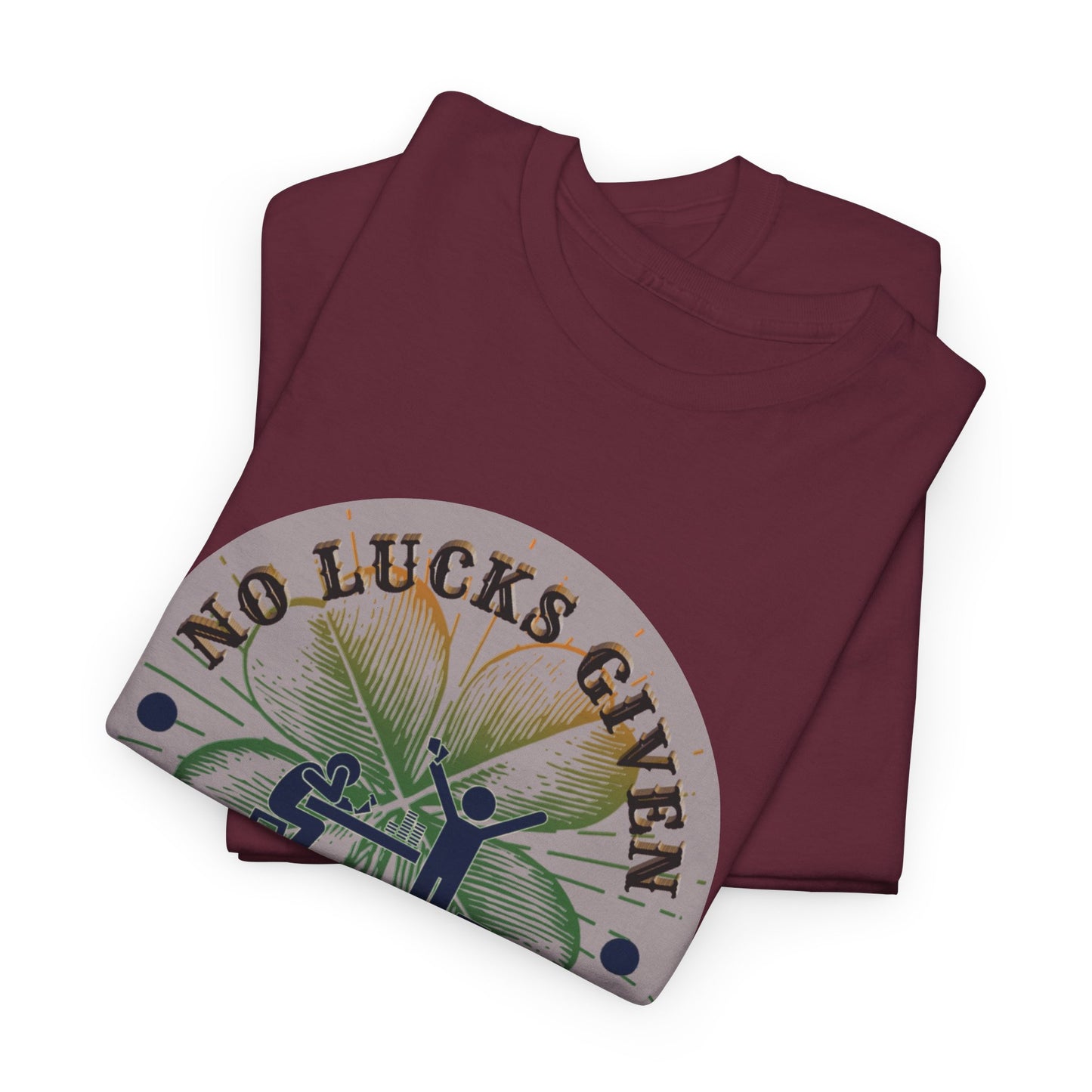 No Lucks Given – Large Clover Poker T-Shirt | Skill Over Luck