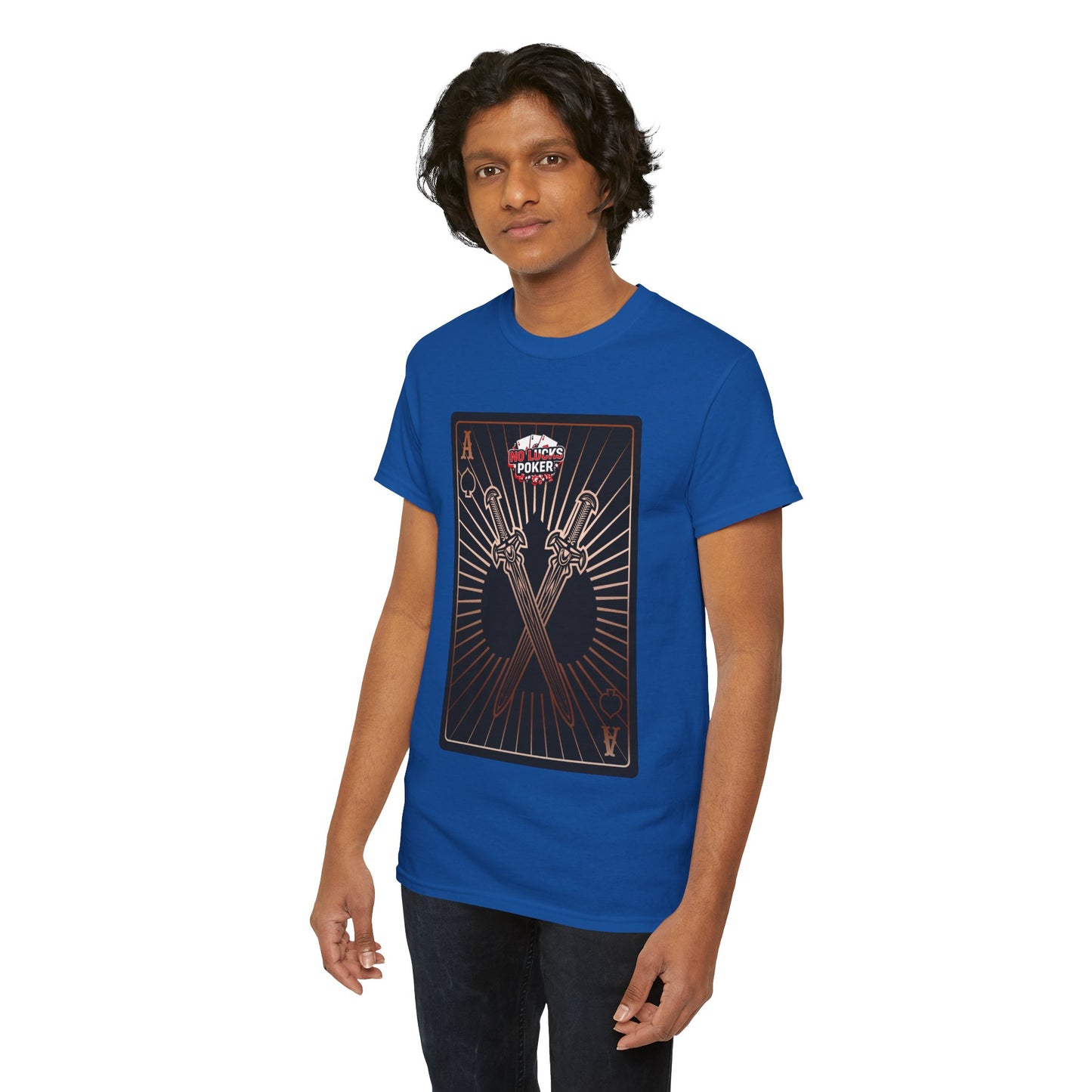 No Lucks Given – Ace of Spades & Crossed Swords Poker T-Shirt (Copper Edition)