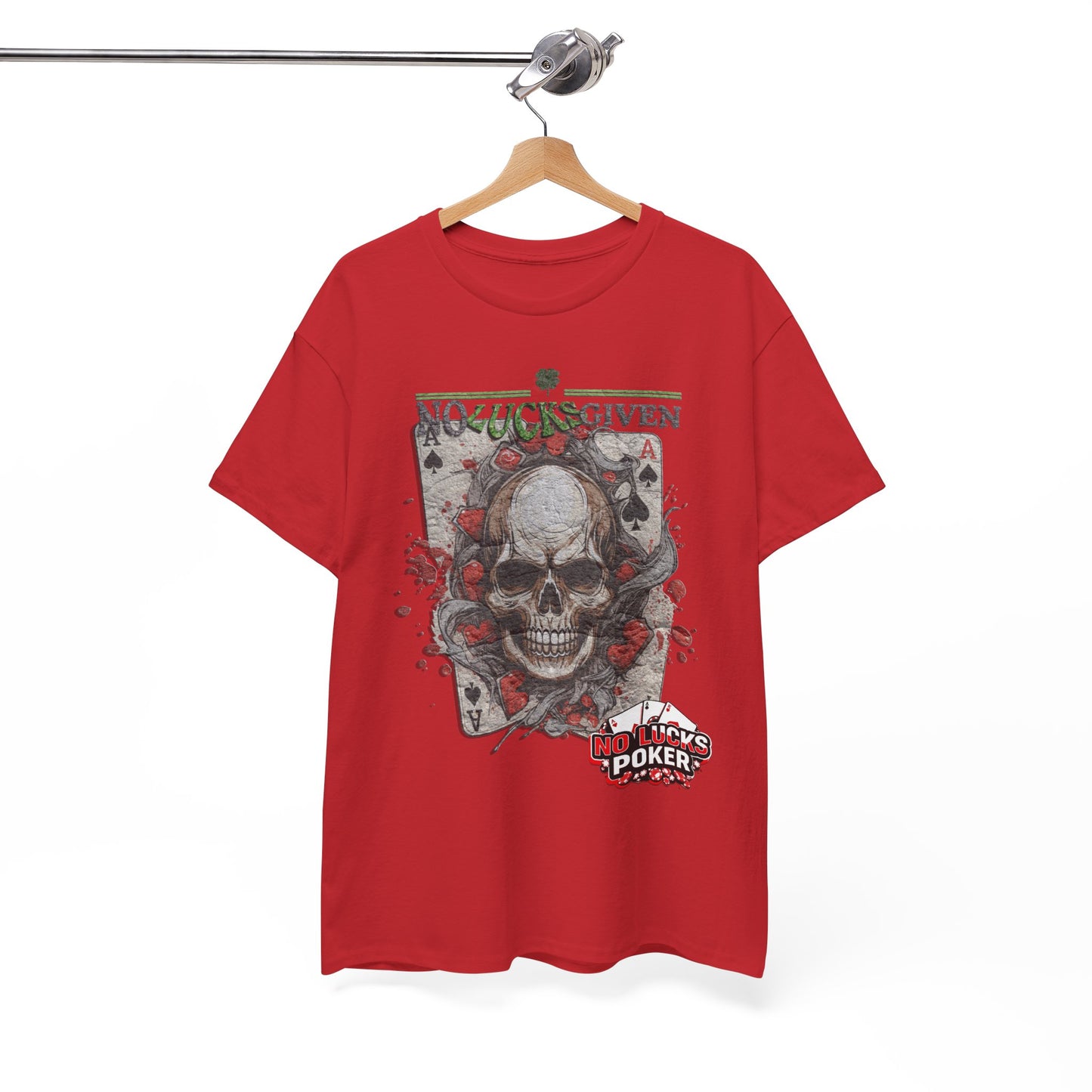 No Lucks Given Skull Breaking thru Ace of Spades T-Shirt Must have Good Luck All-in