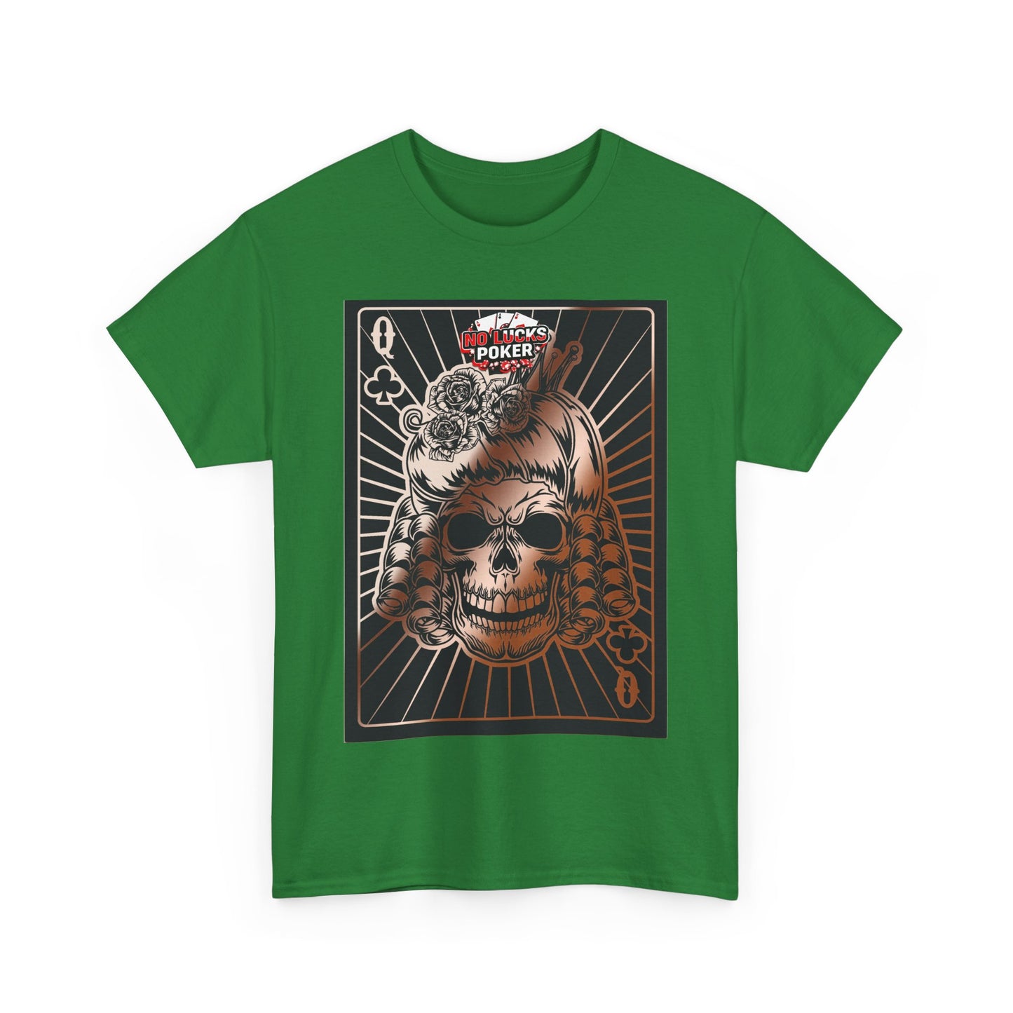 No Lucks Given Angry Queen of Clubs Copper Poker T-Shirt Must have Good Luck All-in