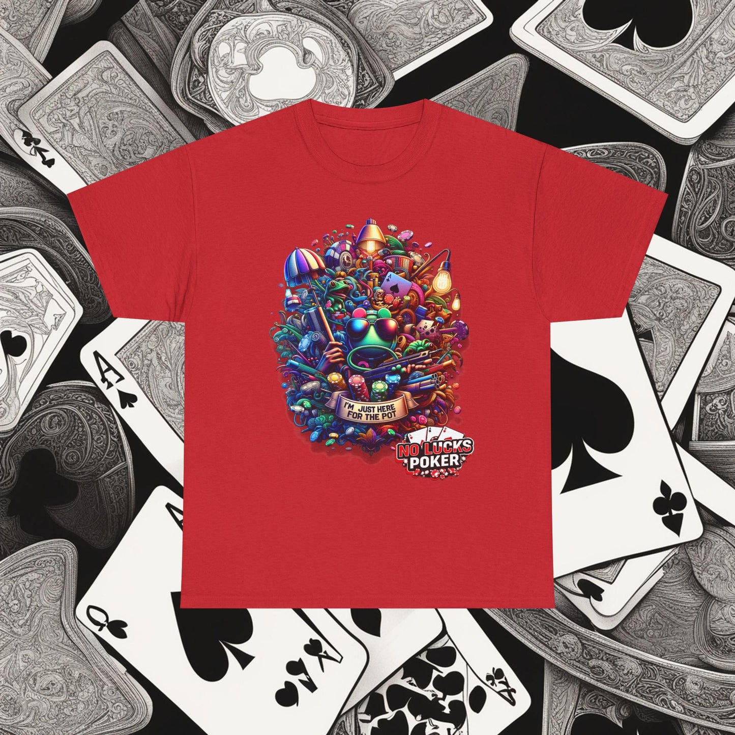 I'm Just here for the Pot unisex heavy cotton tee Poker Apparel