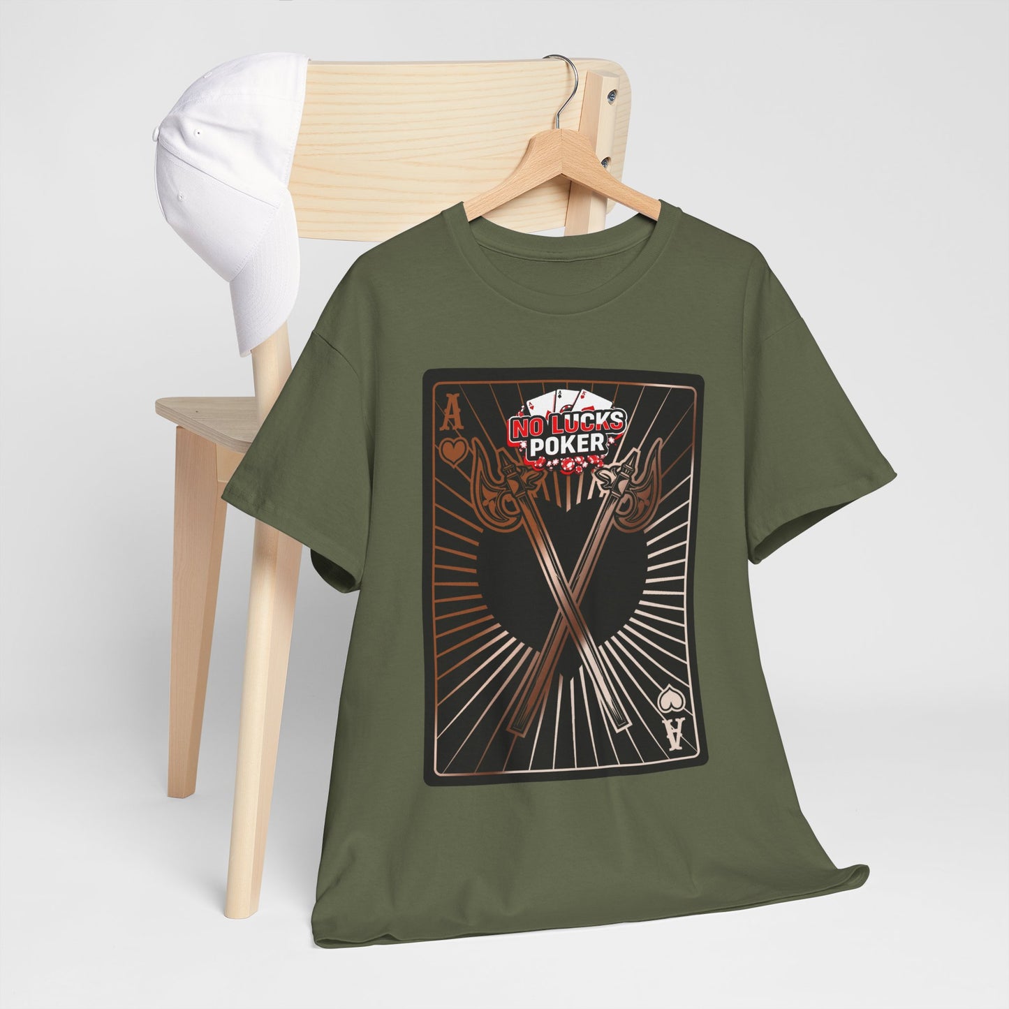 No Lucks Given: Ace of Hearts & Axes – Poker T-Shirt