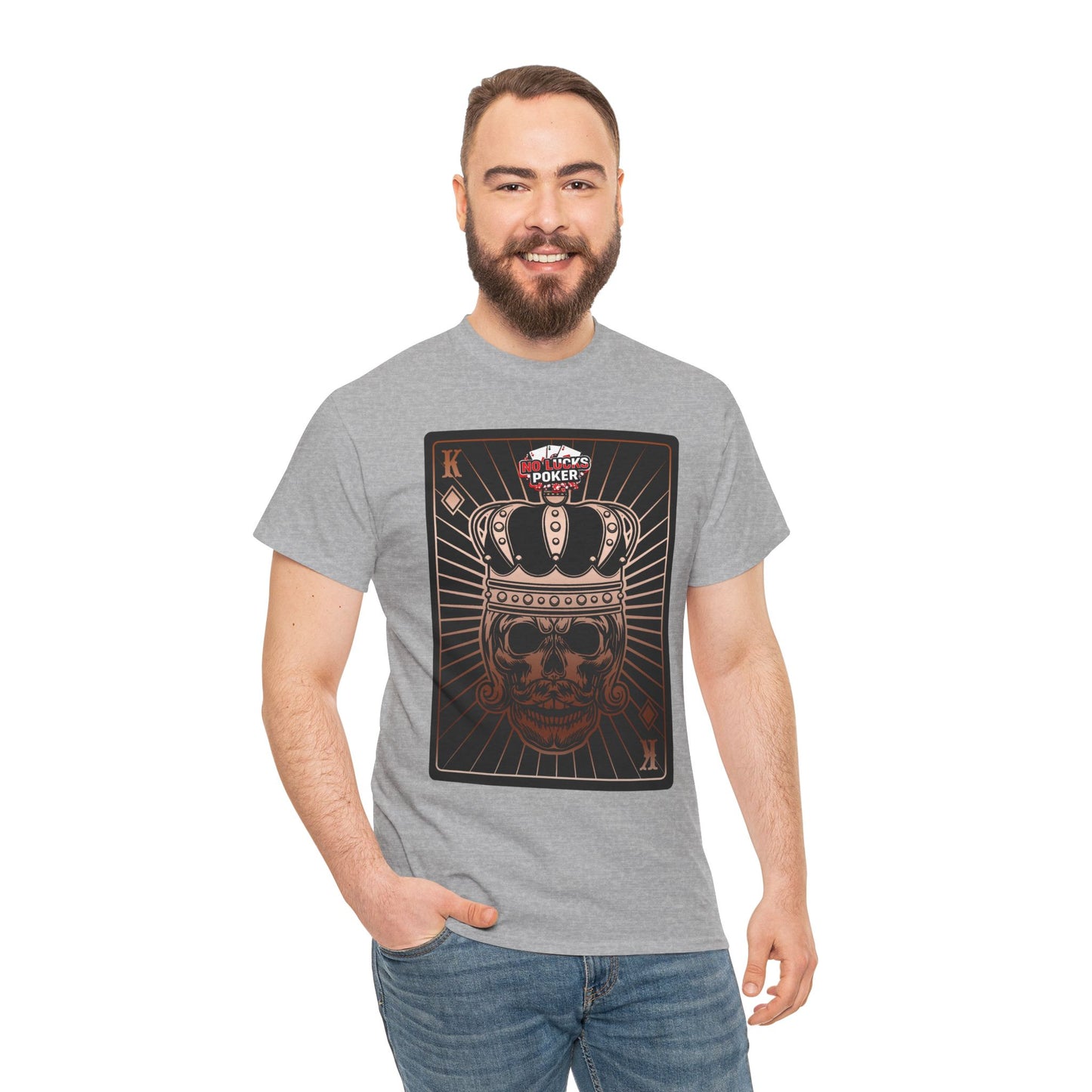 No Lucks Given Royal Skull King of Diamonds Copper Poker T-Shirt Must have Good Luck All-in