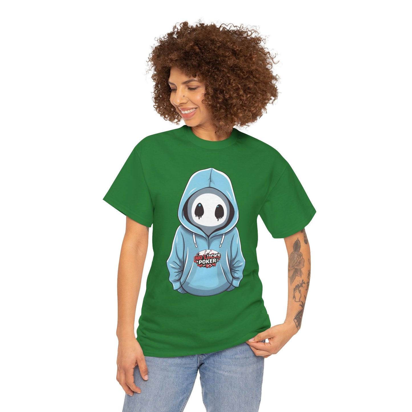 No Lucks Given – Mysterious Hoodie Player Poker Tee