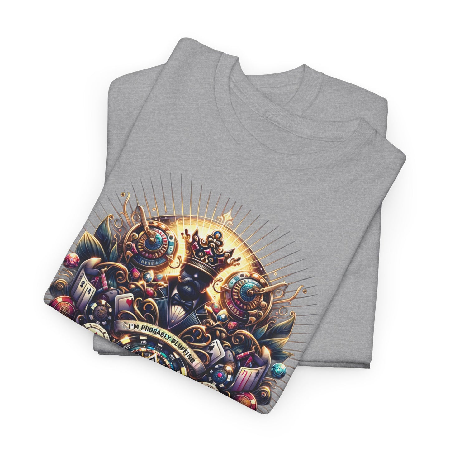 I'm Probably Bluffing unisex heavy cotton tee Poker Apparel