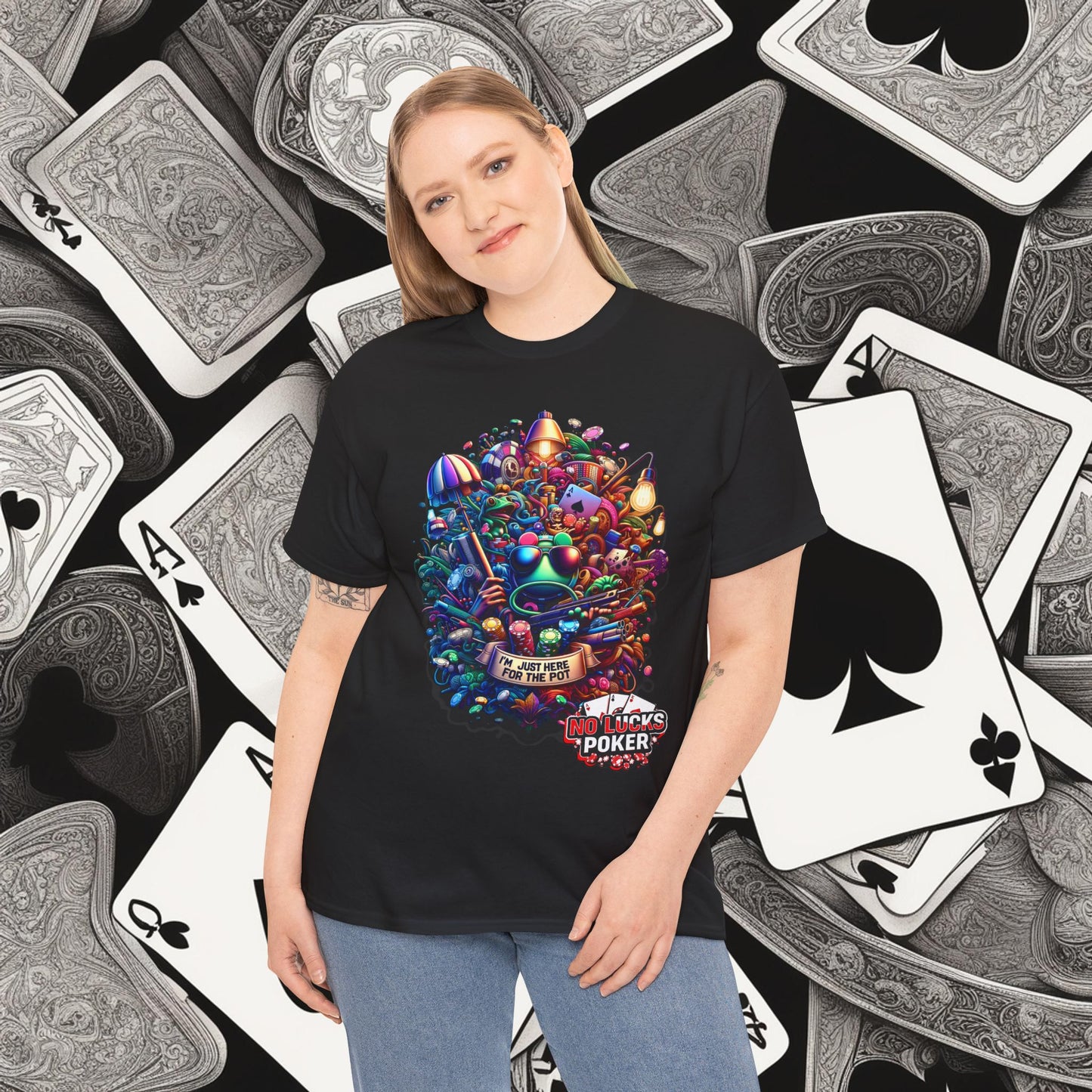 I'm Just here for the Pot unisex heavy cotton tee Poker Apparel