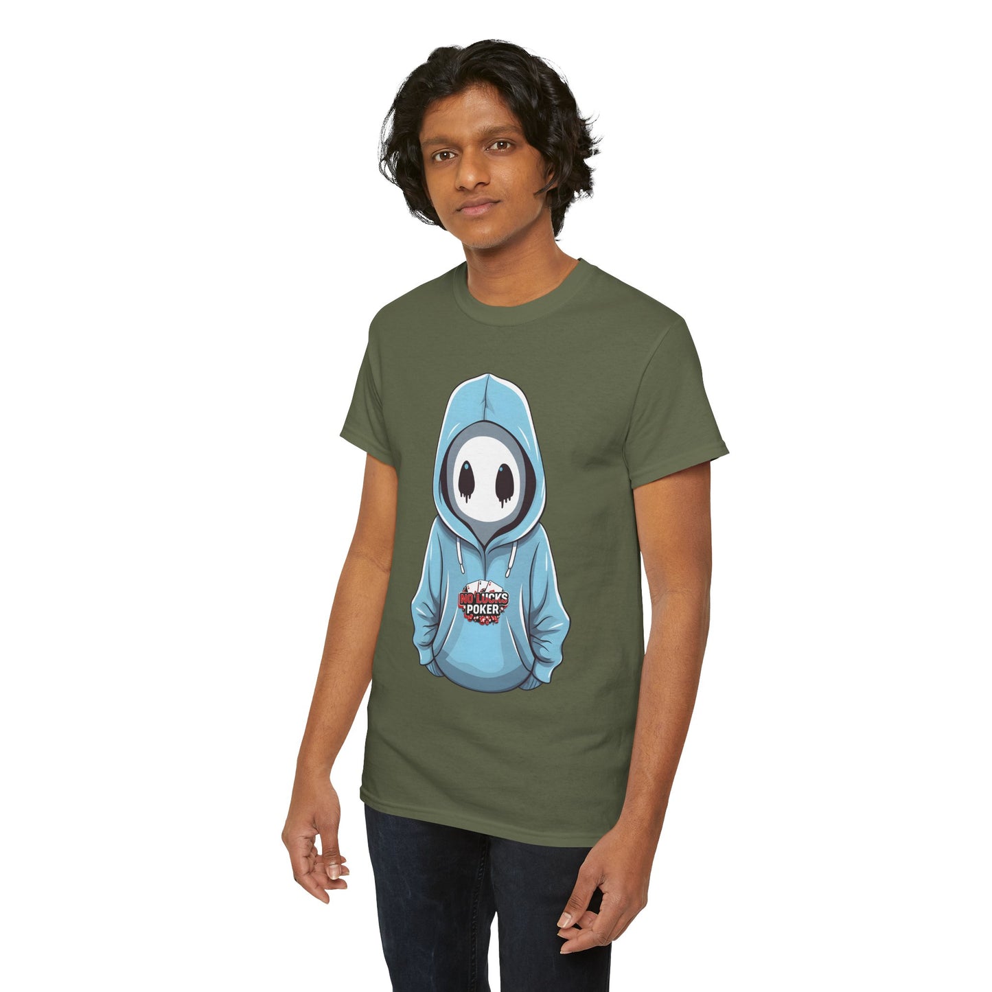No Lucks Given – Mysterious Hoodie Player Poker Tee