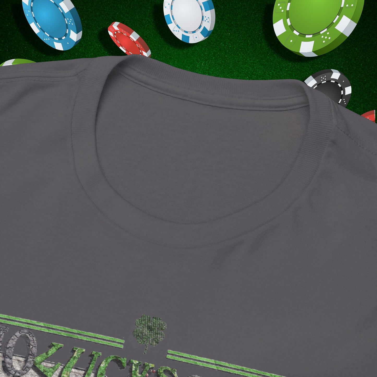 No Lucks Given Skull Breaking thru Ace of Spades T-Shirt Must have Good Luck All-in