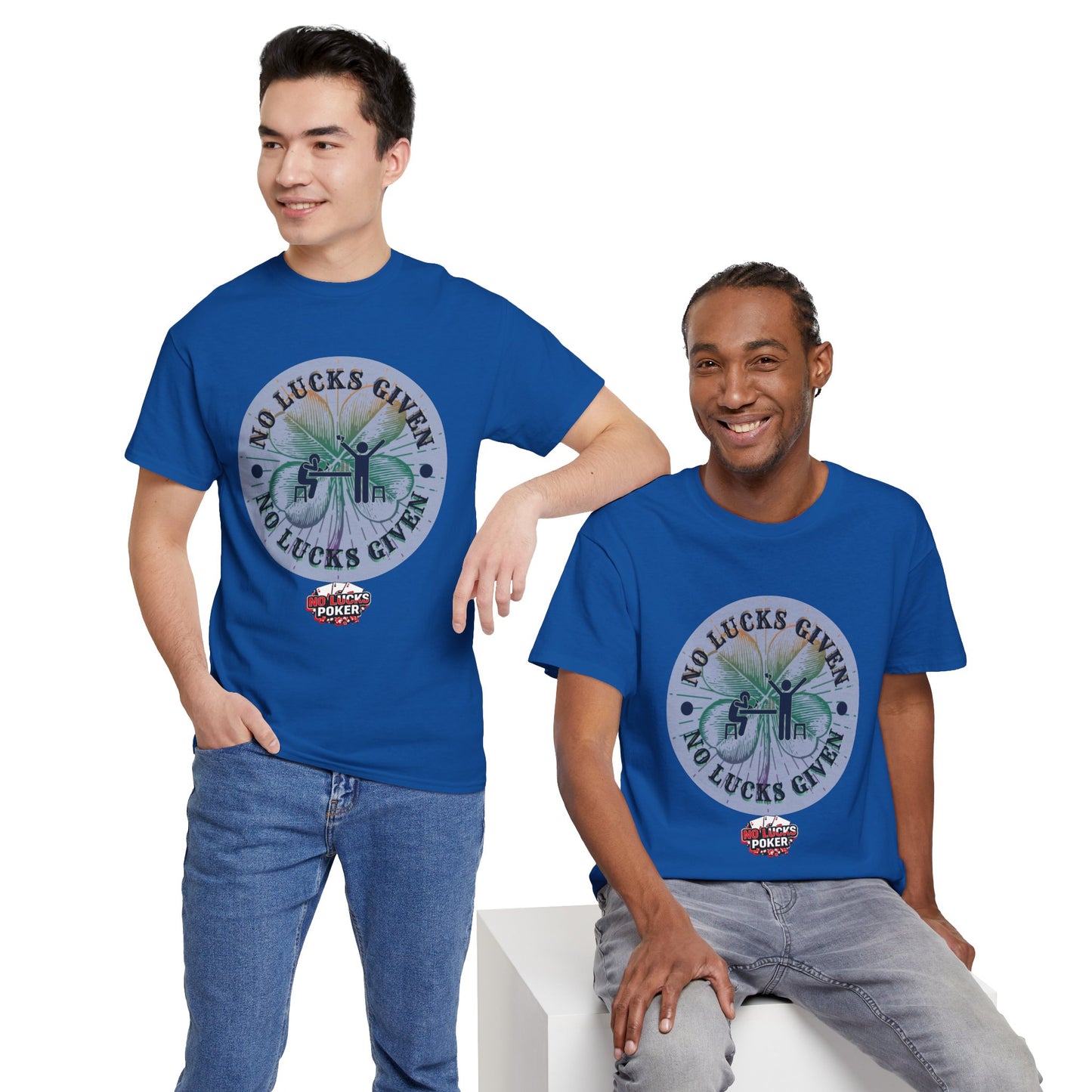 No Lucks Given – Large Clover Poker T-Shirt | Skill Over Luck