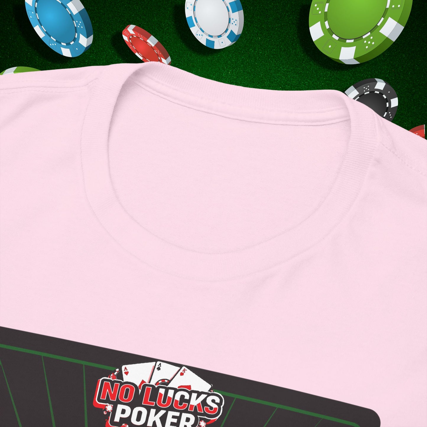 No Lucks Given Royal Skull King of Diamonds Red and Green Poker T-Shirt Must have Good Luck All-in