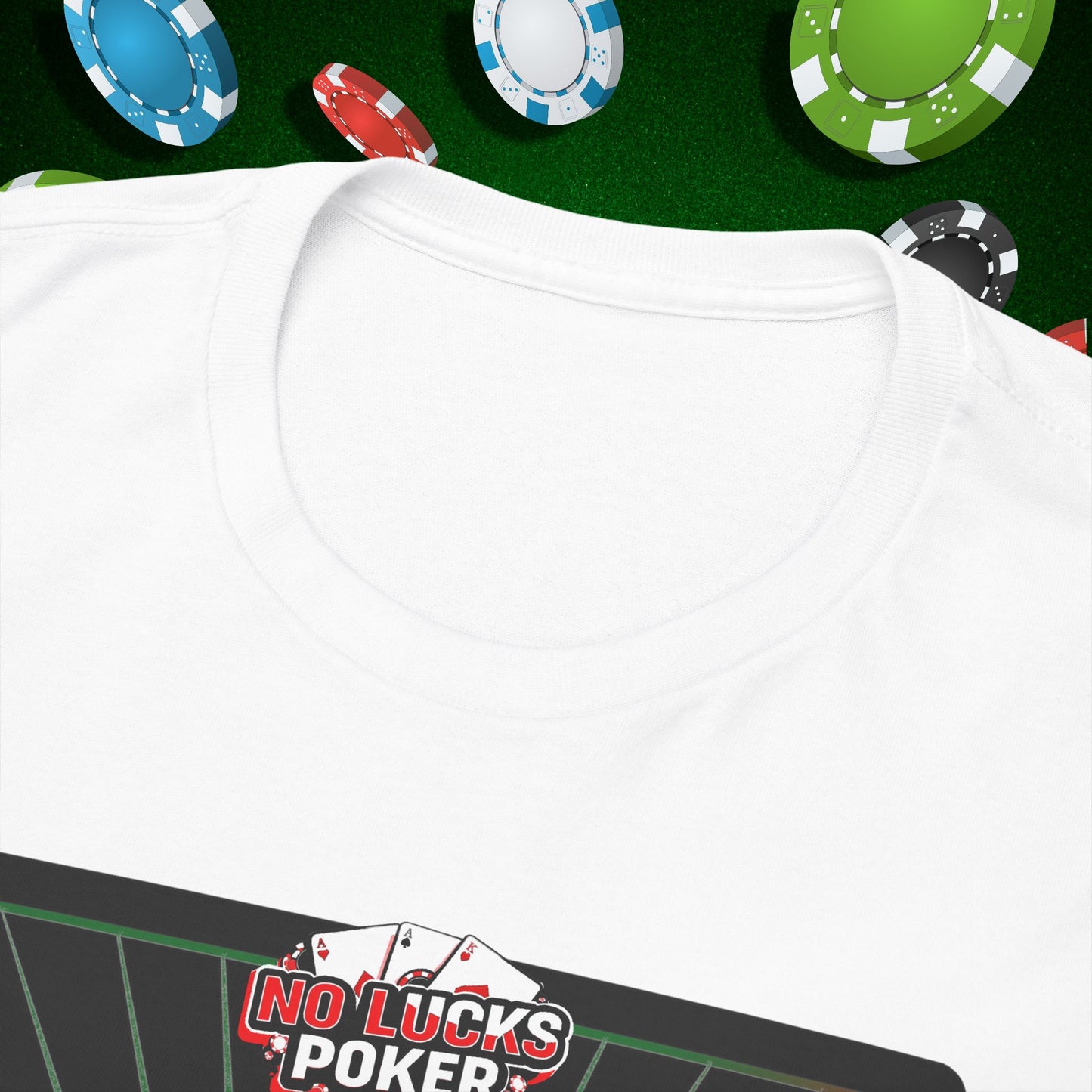 No Lucks Given Ace of Hearts card with two big axes Green Red Poker T-Shirt Must have Good Luck All-in
