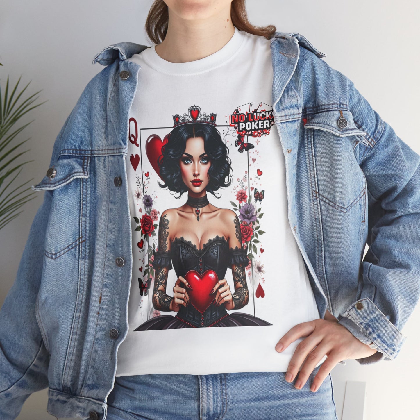 Gothic Queen of Hearts Poker T-Shirt | Dark Poker Apparel – Unisex Fit