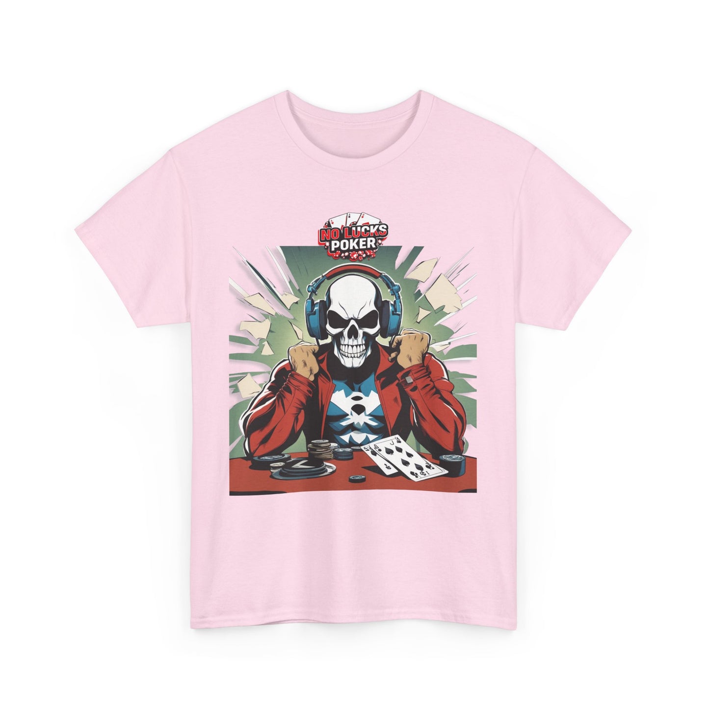 No Lucks Given – Poker Skull w/ Headphones Tee (Hero/Villain Edition)