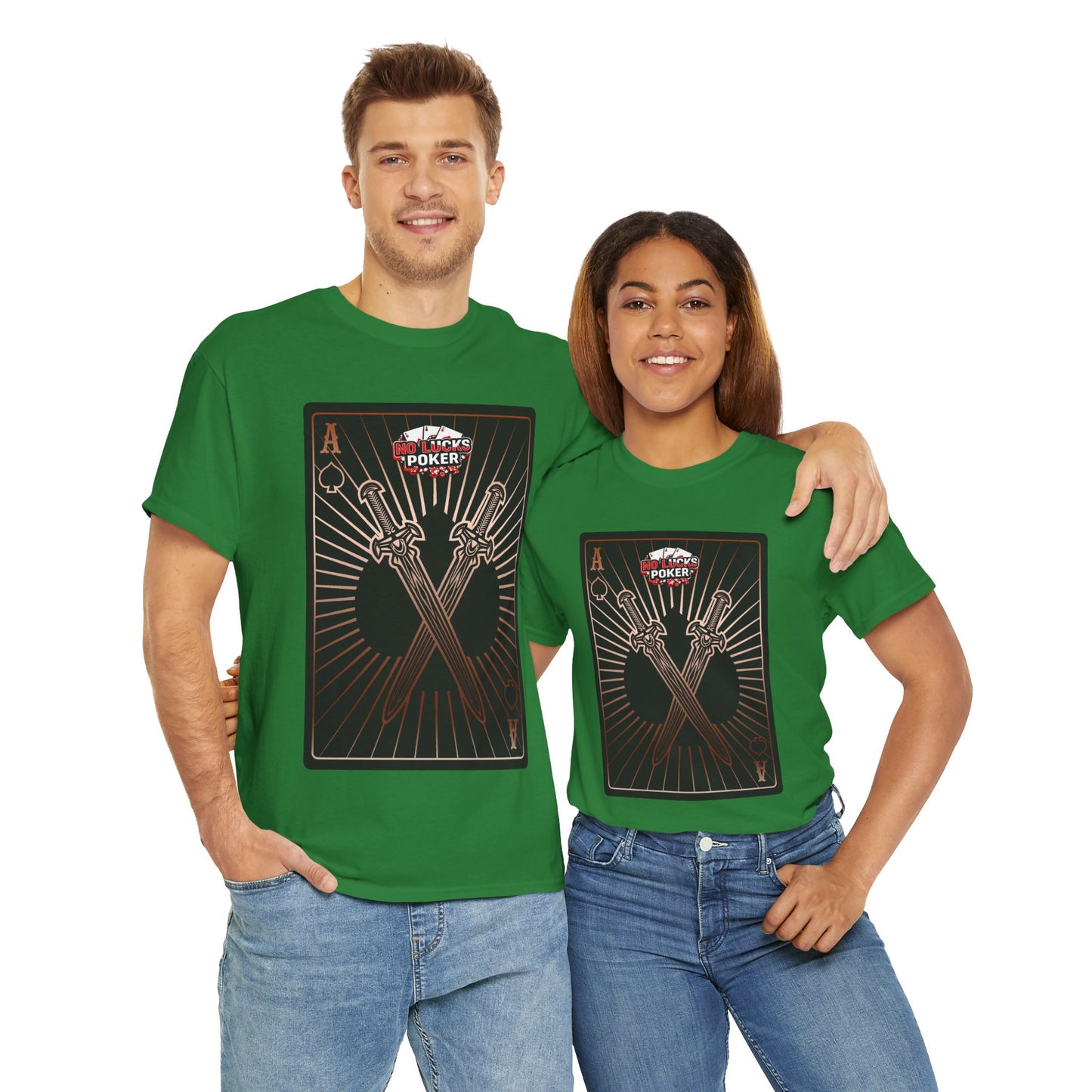 No Lucks Given – Ace of Spades & Crossed Swords Poker T-Shirt (Copper Edition)