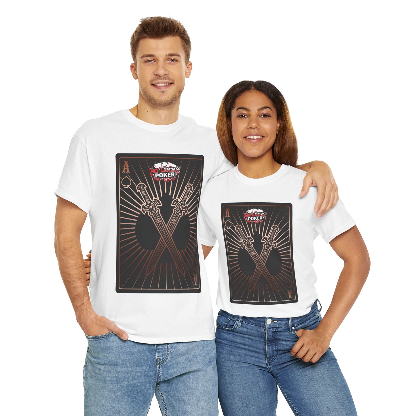 No Lucks Given – Ace of Spades & Crossed Swords Poker T-Shirt (Copper Edition)