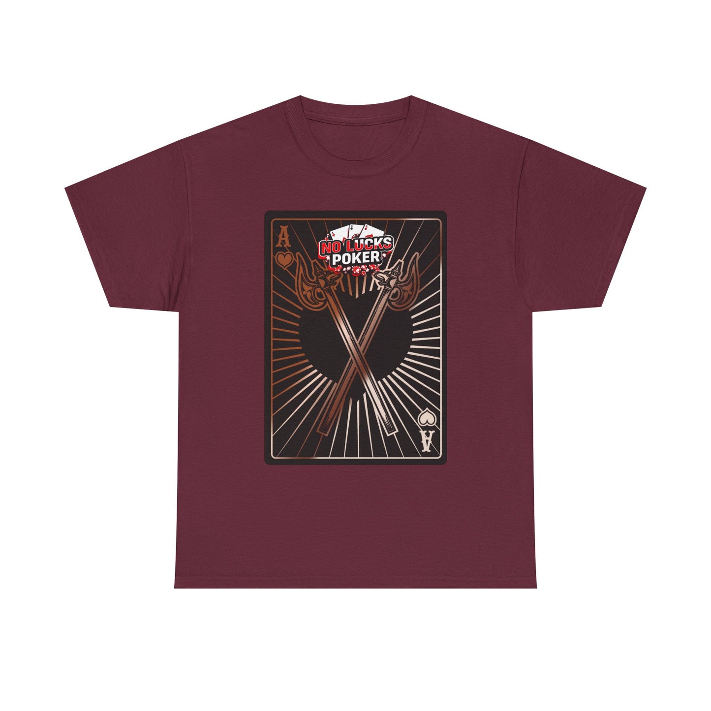 No Lucks Given: Ace of Hearts & Axes – Poker T-Shirt